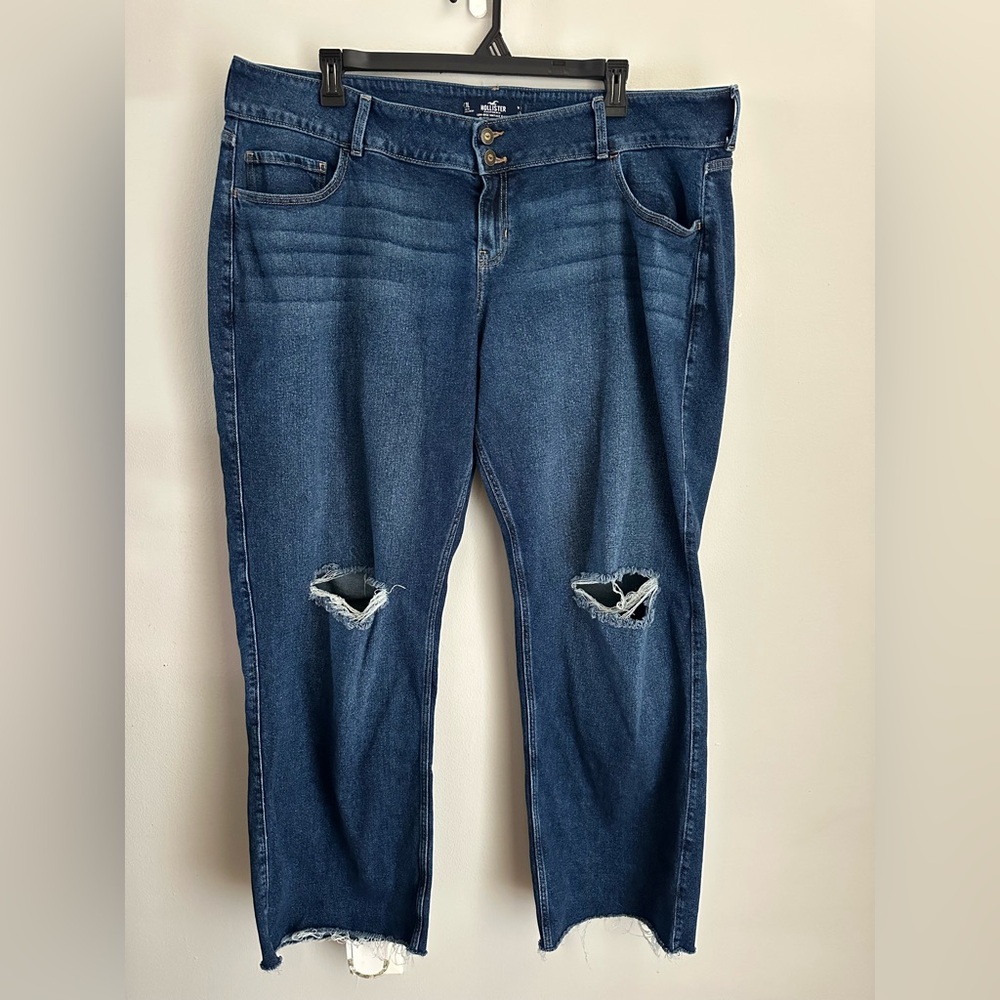 Hollister Vintage Stretch Low Rise Vintage Baggy Jeans Plus Size 44 Waist Blue - Picture 3 of 11